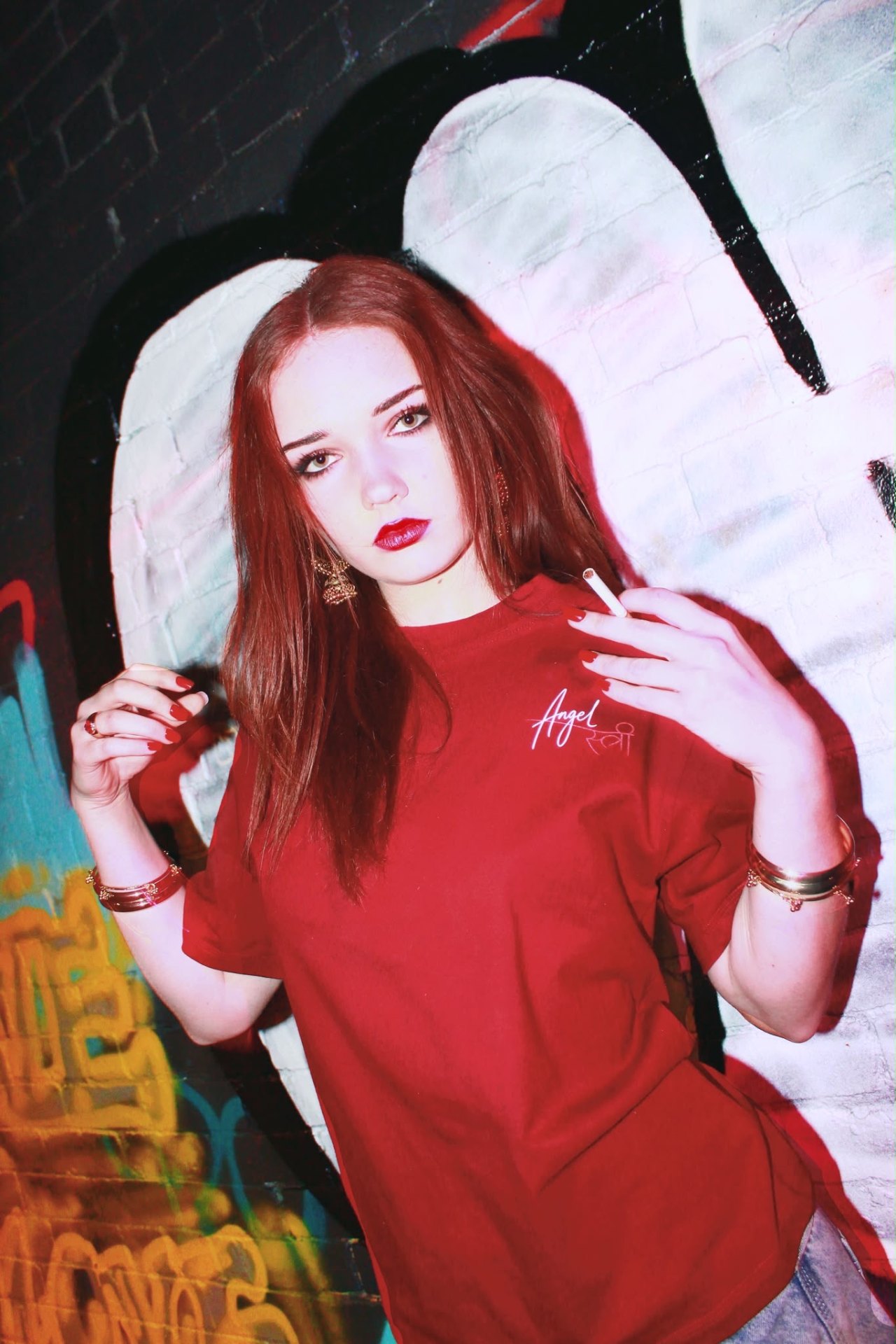 Lena Dena Tee worn on model, front view